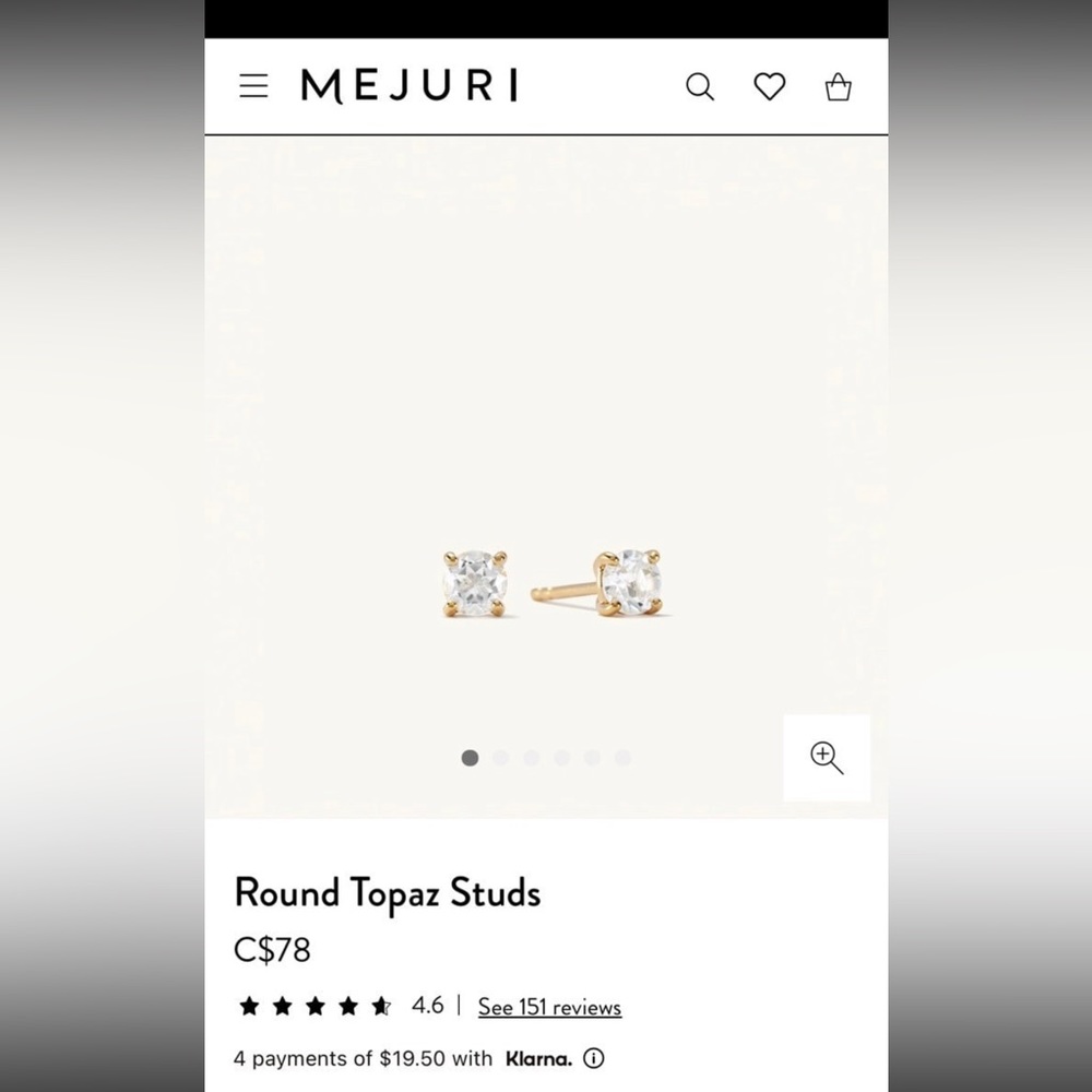 mejuri round topaz studs